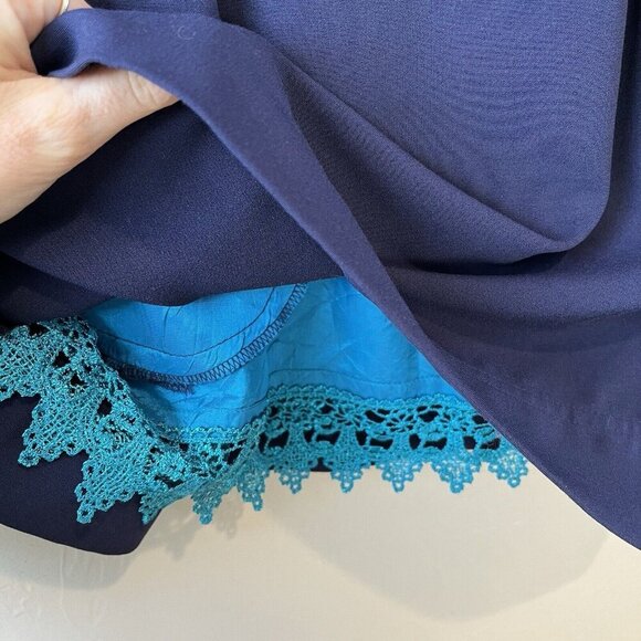 Anthropologie Dress Y2K Blue Nautical Fisherman Preppy 10 Overall Button Mini - Picture 5 of 11